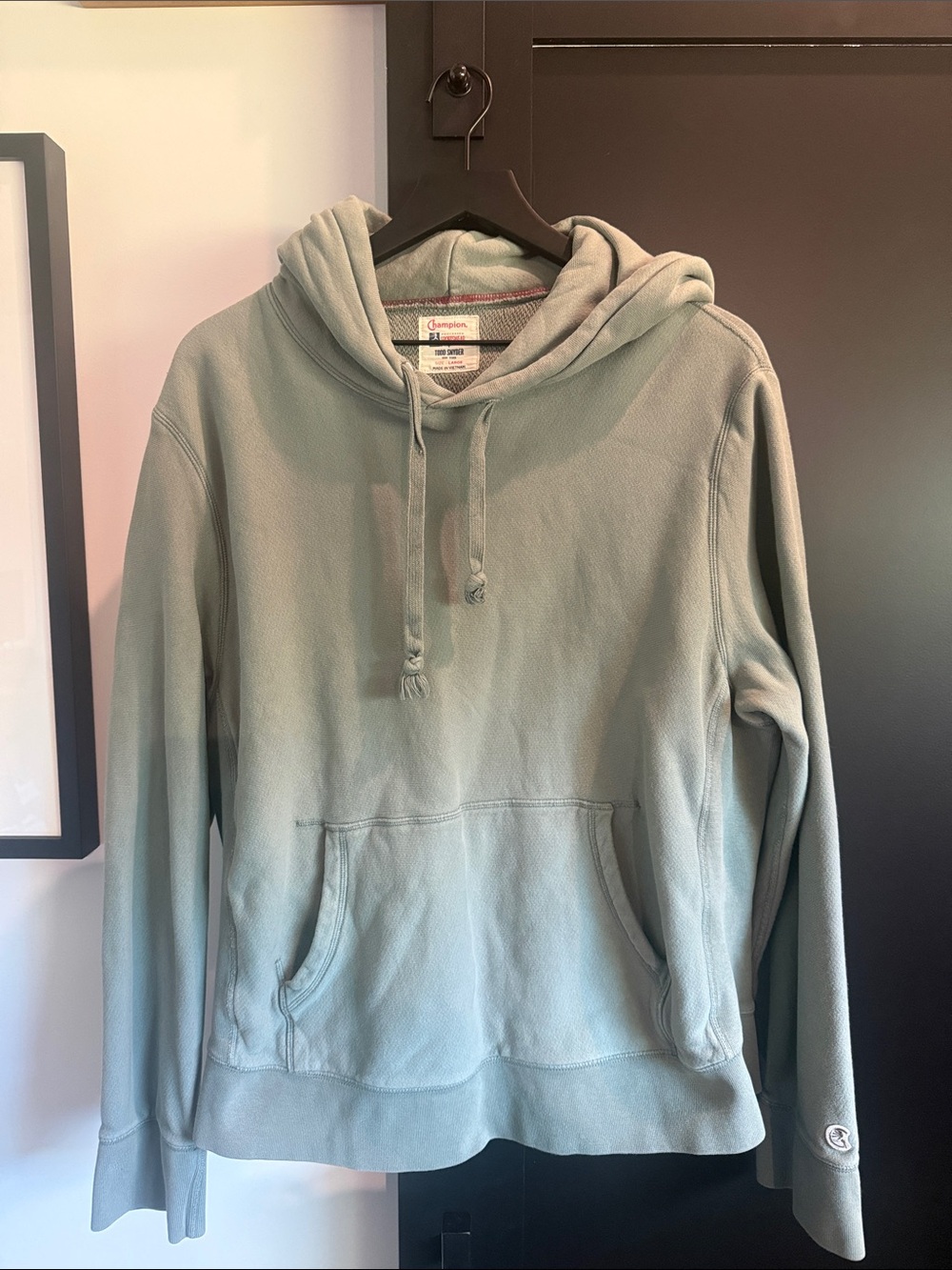 Todd Snyder x Champion Men's Sage Green Hooded Sweatshirt